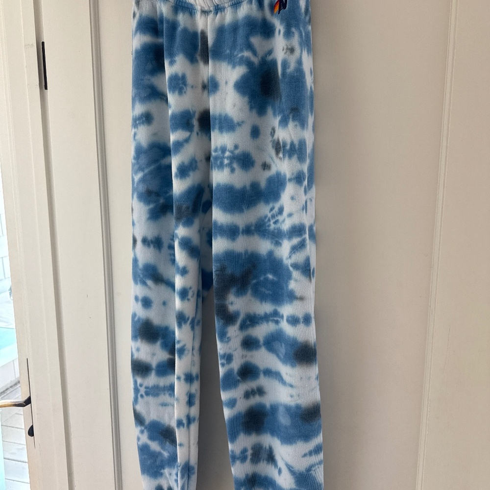 Aviator Nation Blue Tie-Dye Pants